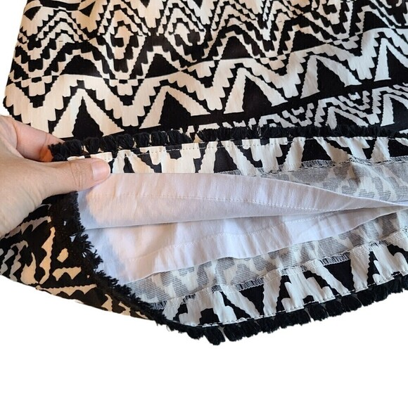 Jade Melody Tam Ikat Sheath Dress Medium Black & White Double Strap Lined Shift - Picture 7 of 12
